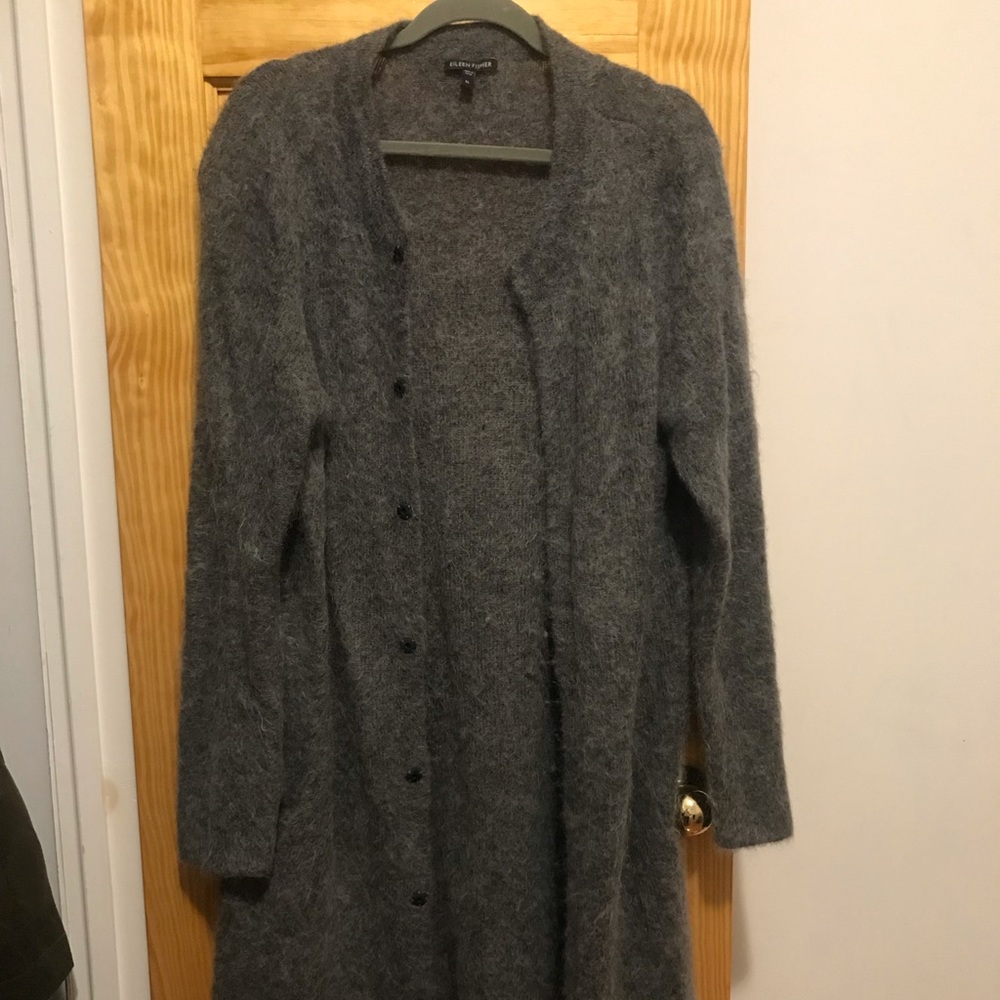 Eileen Fisher Alpaca Wool Long Cardigan